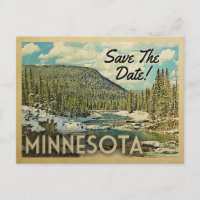 Minnesota Save The Date Mountains River Snow