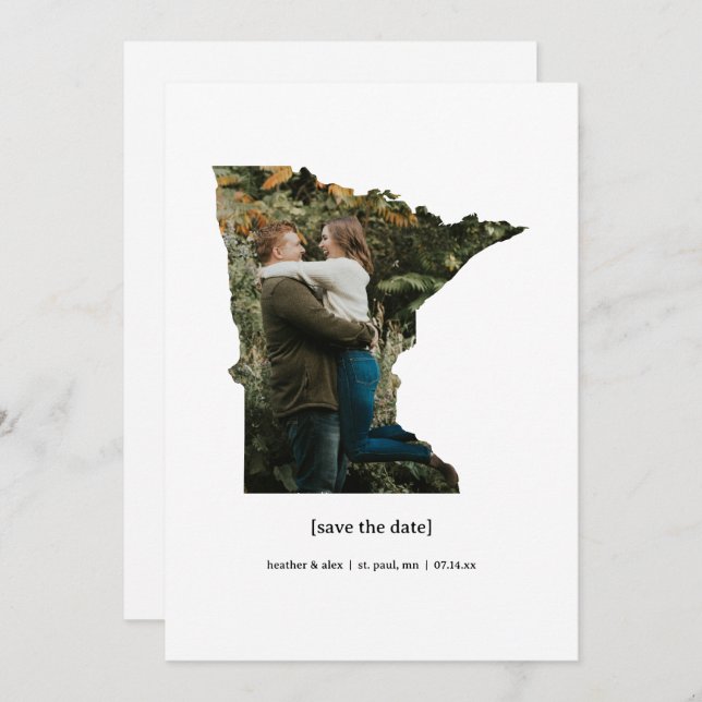 Minnesota Save the Date Photo Card (Front/Back)