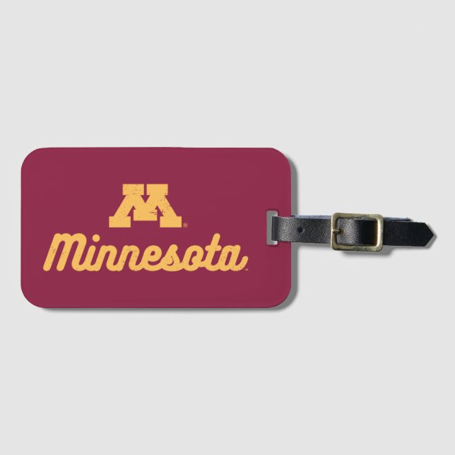 Minnesota | Script Logo Luggage Tag (Front Horizontal)
