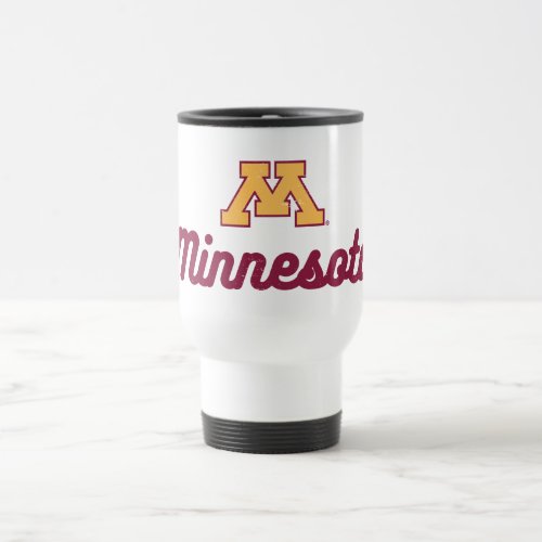 Minnesota  Script Logo Travel Mug