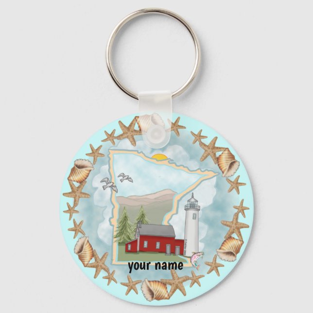 Minnesota Shells Lighthouse  keychain (Front)