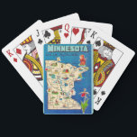 Minnesota Sky Blue Water Playing Cards<br><div class="desc">An old postcard map from Minnesota repurposed!</div>