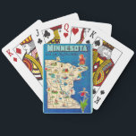 Minnesota Sky Blue Water Playing Cards<br><div class="desc">An old postcard map from Minnesota repurposed!</div>