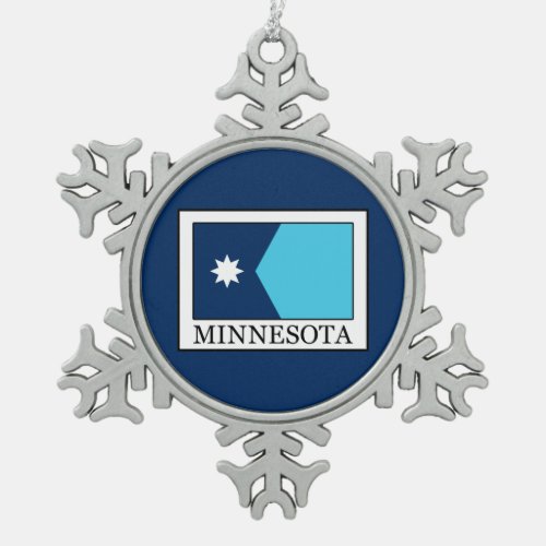 Minnesota Snowflake Pewter Christmas Ornament