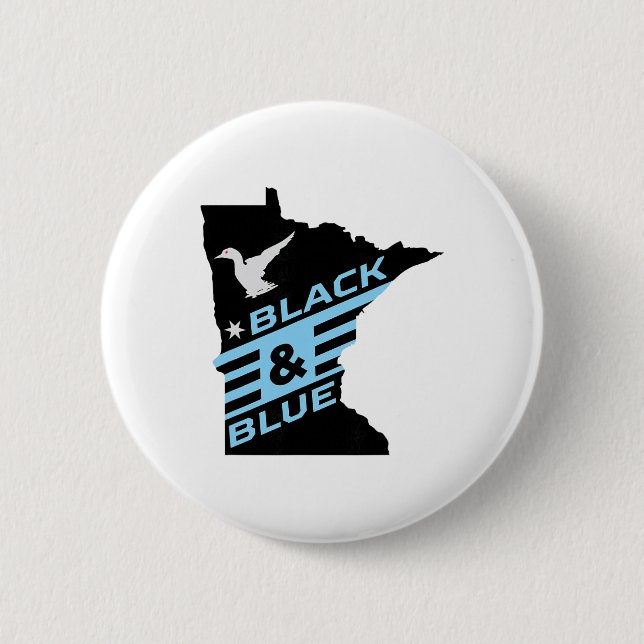 Minnesota Soccer Loon Black And Blue  Button (Front)
