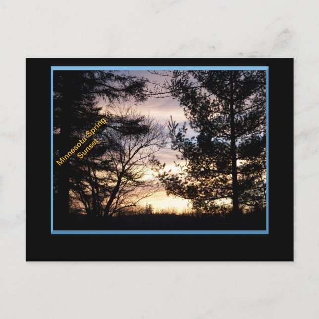 Minnesota Spring Sunset Postcard (Front)