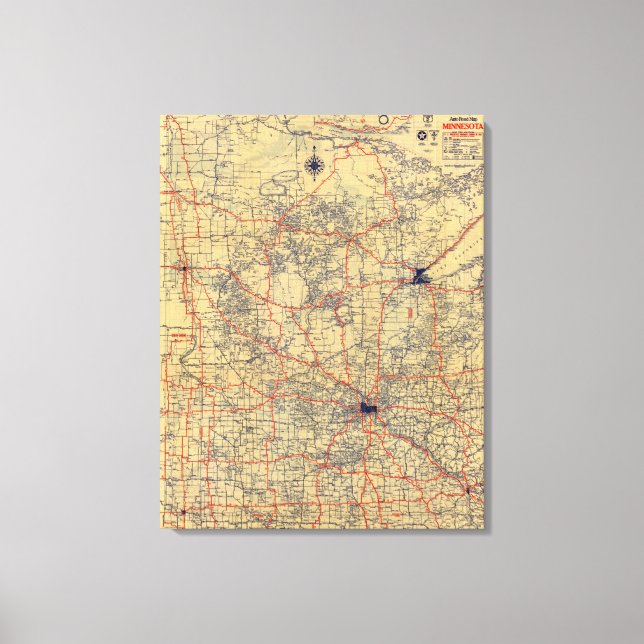 Minnesota standard map canvas print (Front)