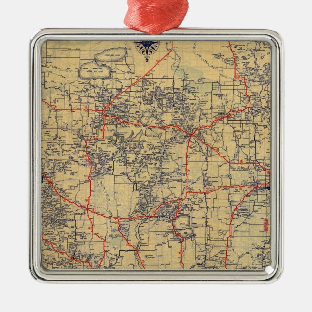 Minnesota standard map metal ornament (Front)