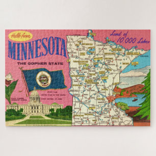  Minnesota State 20x30 Map Puzzle
