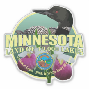Minnesota State Bird & Flower Sticker