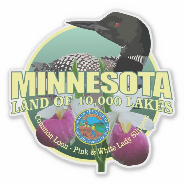 Minnesota State Bird & Flower Sticker (Front)