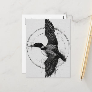 Minnesota State Bird Loon in Flight Postcard