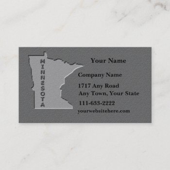 Minnesota State Business Card  Carved Stone Look by dbvisualarts at Zazzle