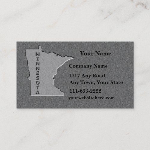 Minnesota State Business card  carved stone look
