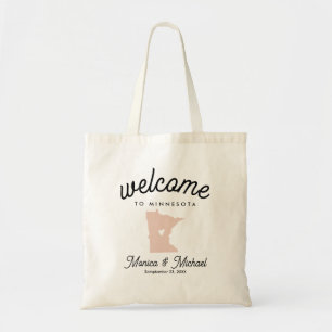 MINNESOTA State Destination Wedding ANY COLOR Tote Bag