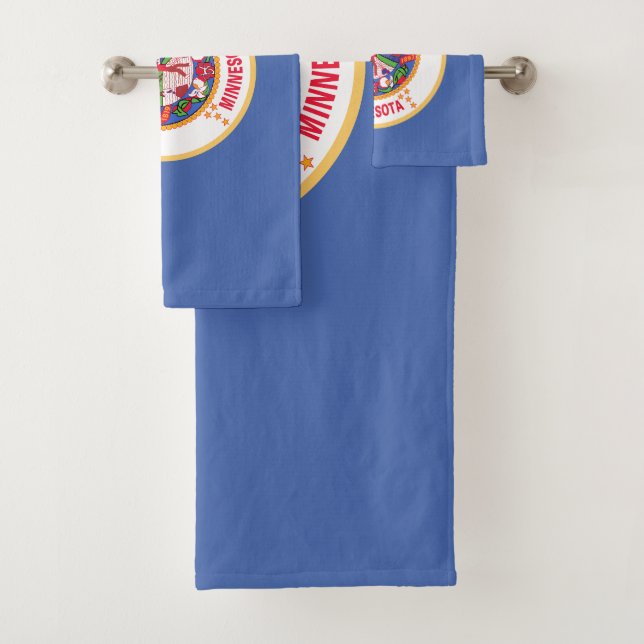 Minnesota State Flag Bath Towel Set (Insitu)