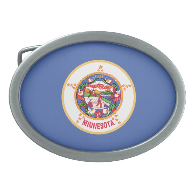 Minnesota State Flag Belt Buckle (Front)