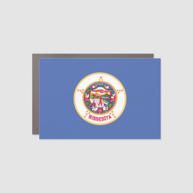 Minnesota State Flag Car Magnet (Front)