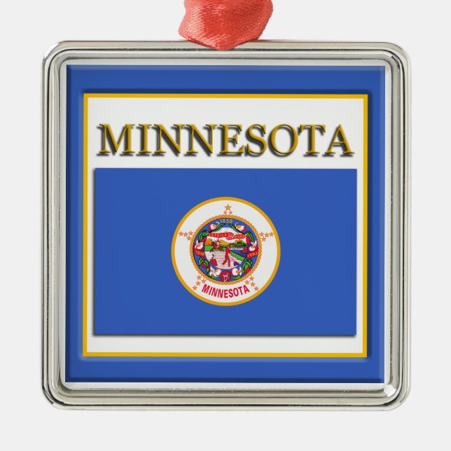 Minnesota State Flag Christmas Ornament (Front)