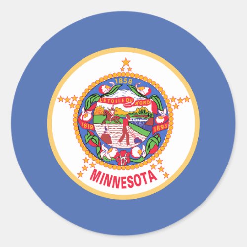 Minnesota State Flag Classic Round Sticker