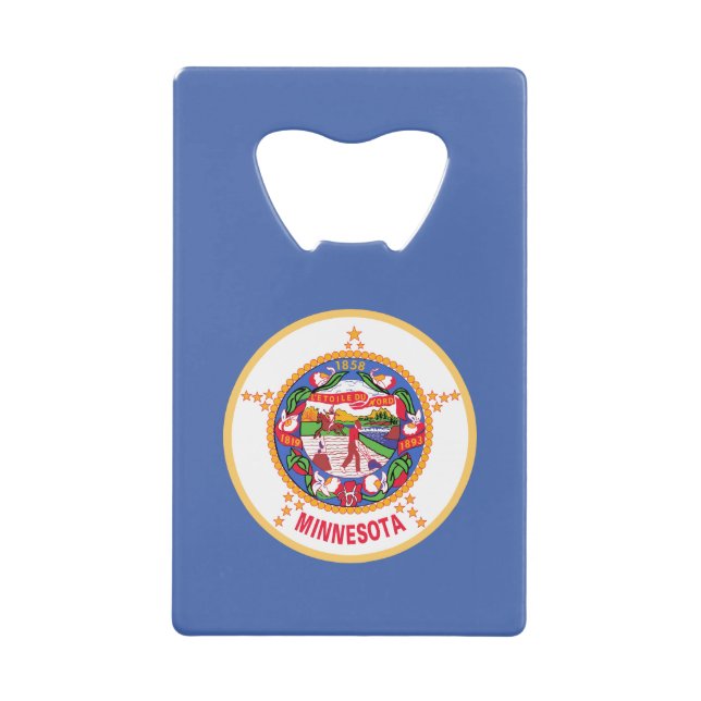 Minnesota State Flag Credit Card Bottle Opener (Front)