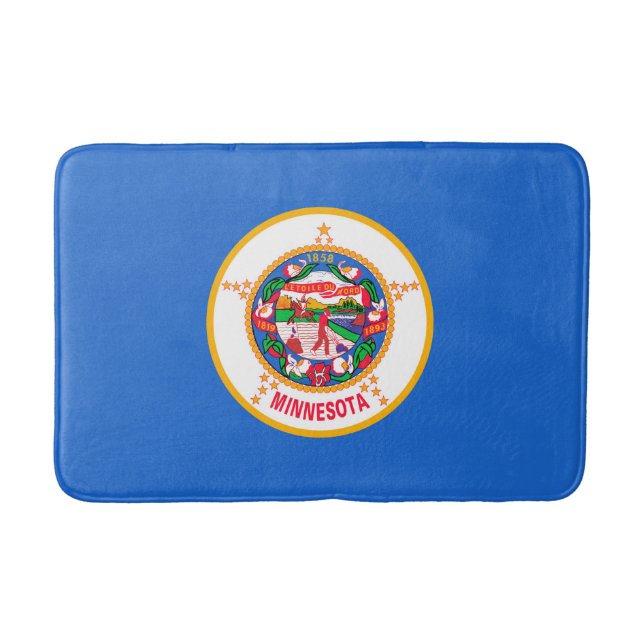 Minnesota State Flag Design Bathroom Mat (Front)