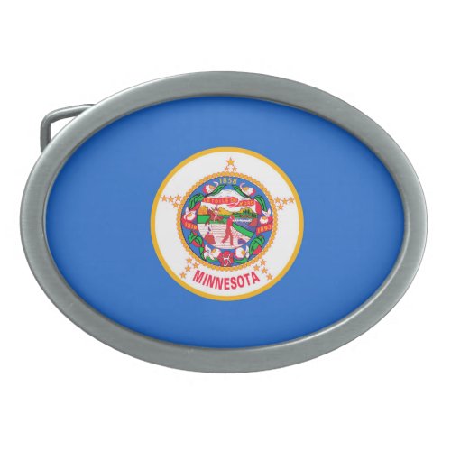 Minnesota State Flag Design Belt Buckle