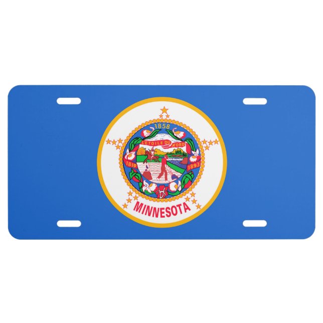 Minnesota State Flag Design Decor License Plate (Front)