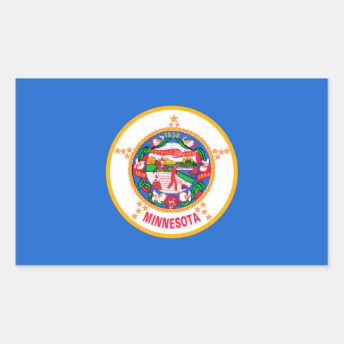 Minnesota State Flag Design Rectangular Sticker
