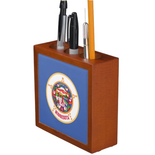 Minnesota State Flag Desk Organizer