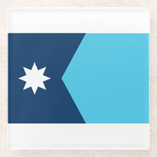 Minnesota State Flag Glass Coaster