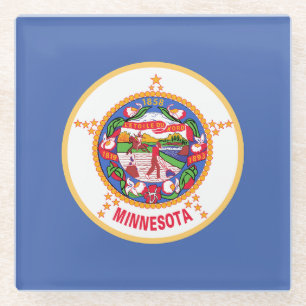 Minnesota State Flag Glass Coaster
