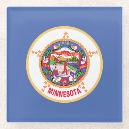 Minnesota State Flag Glass Coaster