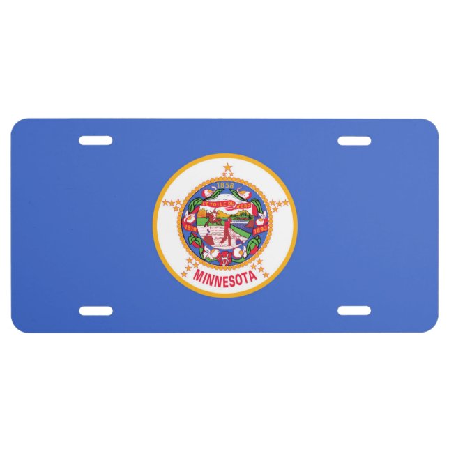 Minnesota State flag License Plate (Front)
