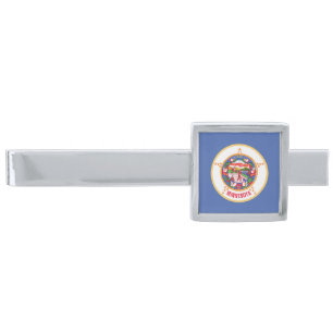 Minnesota State Flag Silver Finish Tie Bar