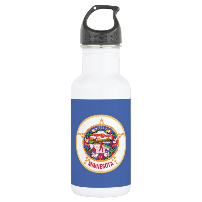 Minnesota State Flag Stainless Steel Water Bottle (Front)