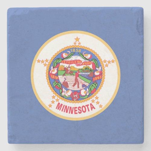 Minnesota State Flag Stone Coaster