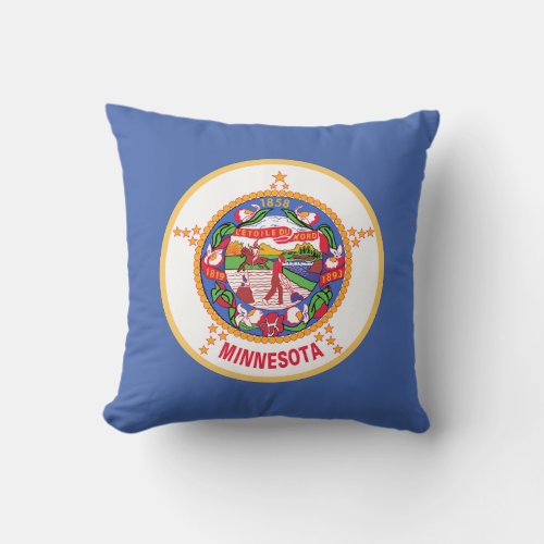 Minnesota State Flag Throw Pillow