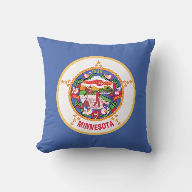 Minnesota State Flag Throw Pillow (Front)