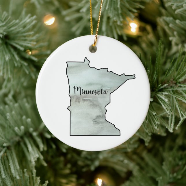 Minnesota State Illustration Ceramic Ornament (Tree)