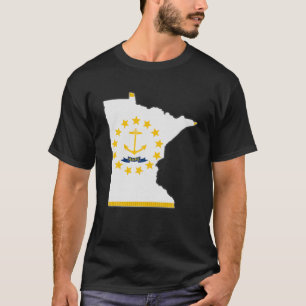 MINNESOTA STATE MAP RHODE ISLAND RI Flag Roots Men T-Shirt