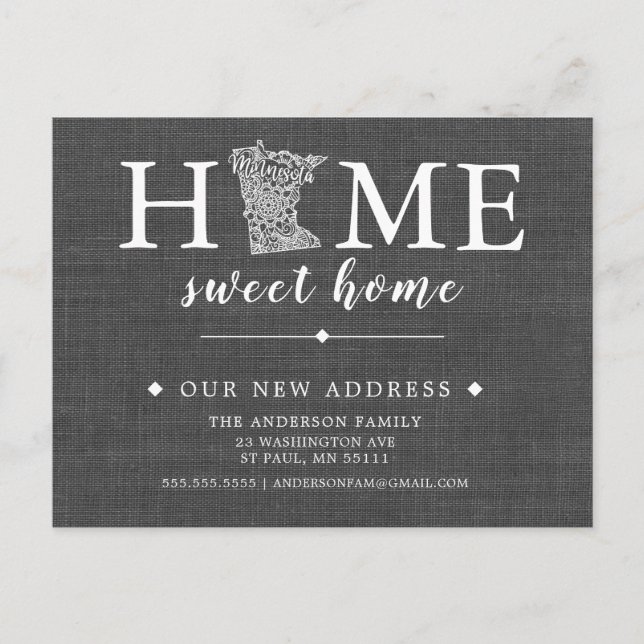 MINNESOTA State Moving Announcement Post Card (Front)