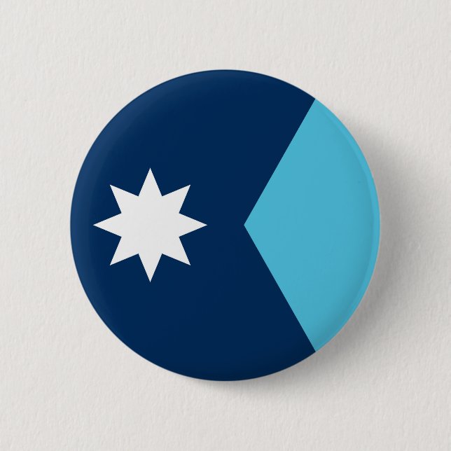 Minnesota state new flag symbol USA America Button (Front)
