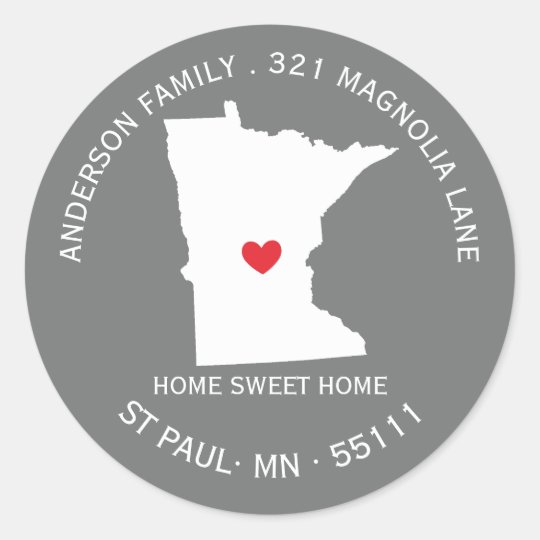 MINNESOTA State New Home Address Label Sticker