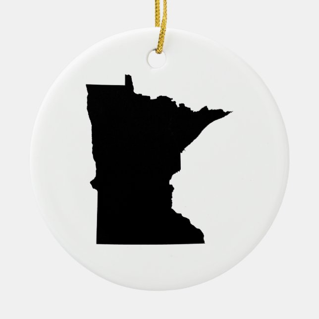 Minnesota State Outline Ceramic Ornament (Front)