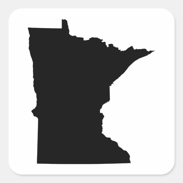 Minnesota State Outline Square Sticker (Front)