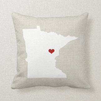 Minnesota State Pillow Faux Linen Personalized