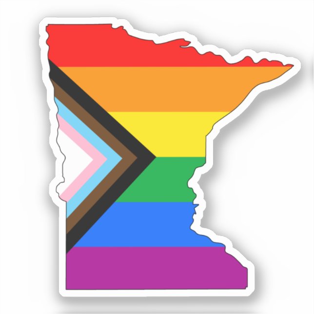 Minnesota State Pride LGBTQ Progress Pride Sticker (Front)