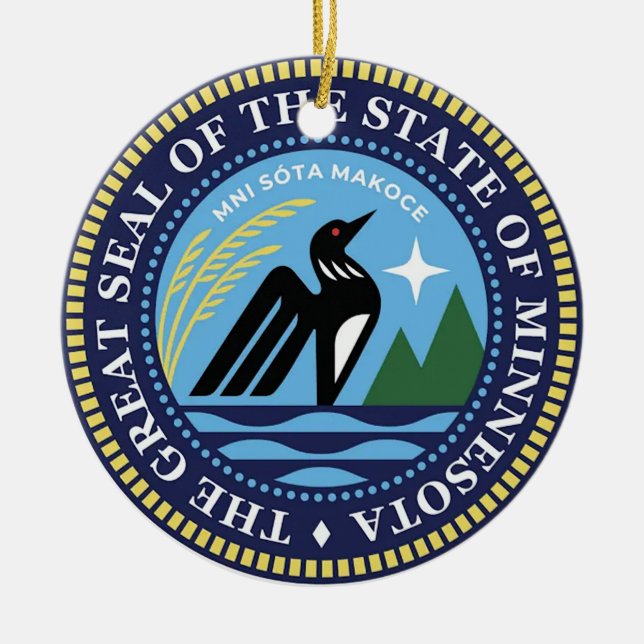 Minnesota State Seal 2024 Ceramic Ornament (Front)