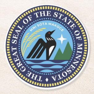 Minnesota State Seal 2024 Round Paper Coaster